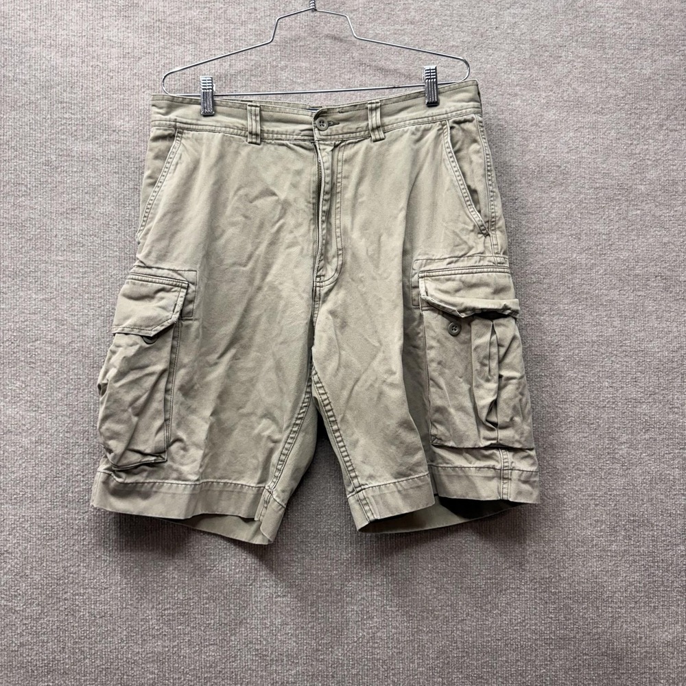 Polo Ralph‎ Lauren Mens Cargo Shorts Khaki Tan Cotton Chino 34 Waist 9 Inseam